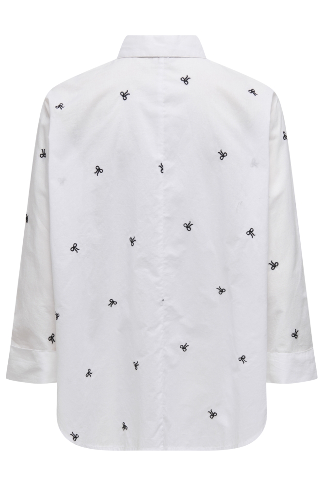 ONLNEW LINA GRACE LS EMB SHIRT NOOS 15283743 Bright White/BLACK BOW